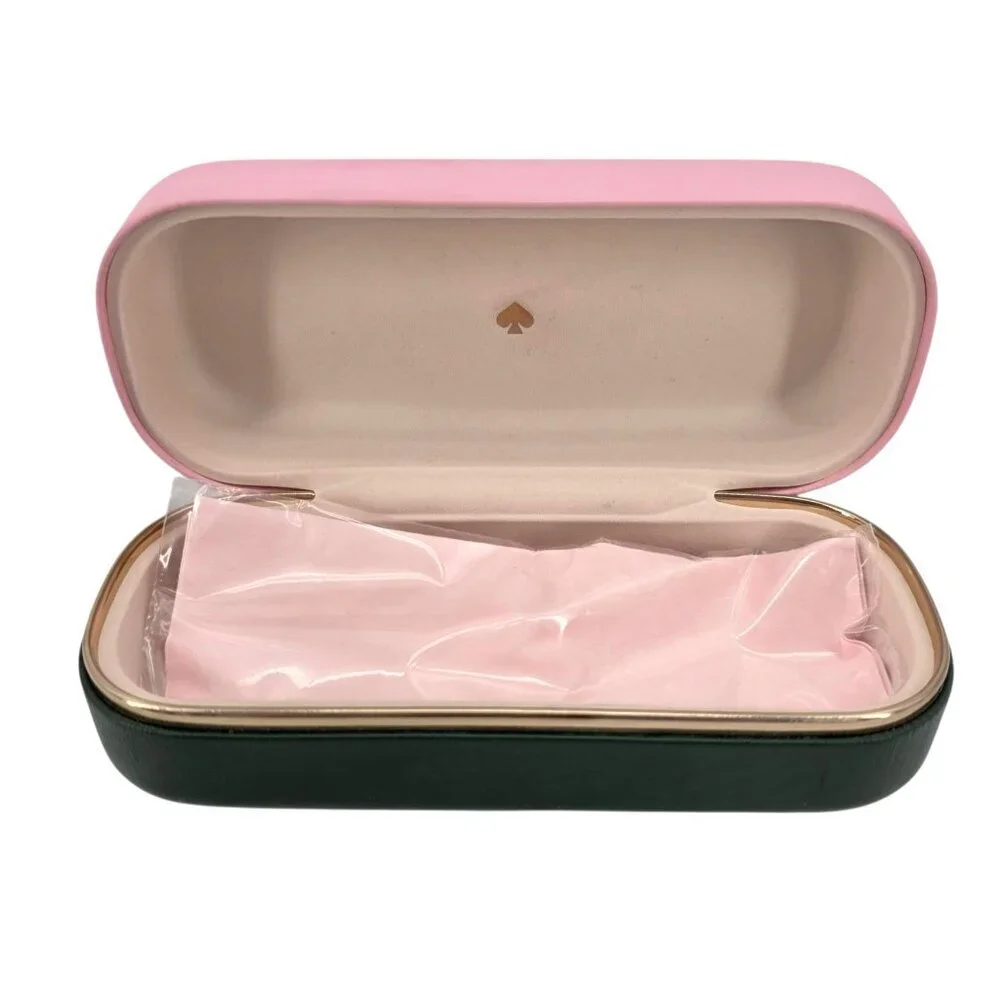Kate Spade New York Glasses Hard Case Pink Green 6.25 X 2.75 X 2